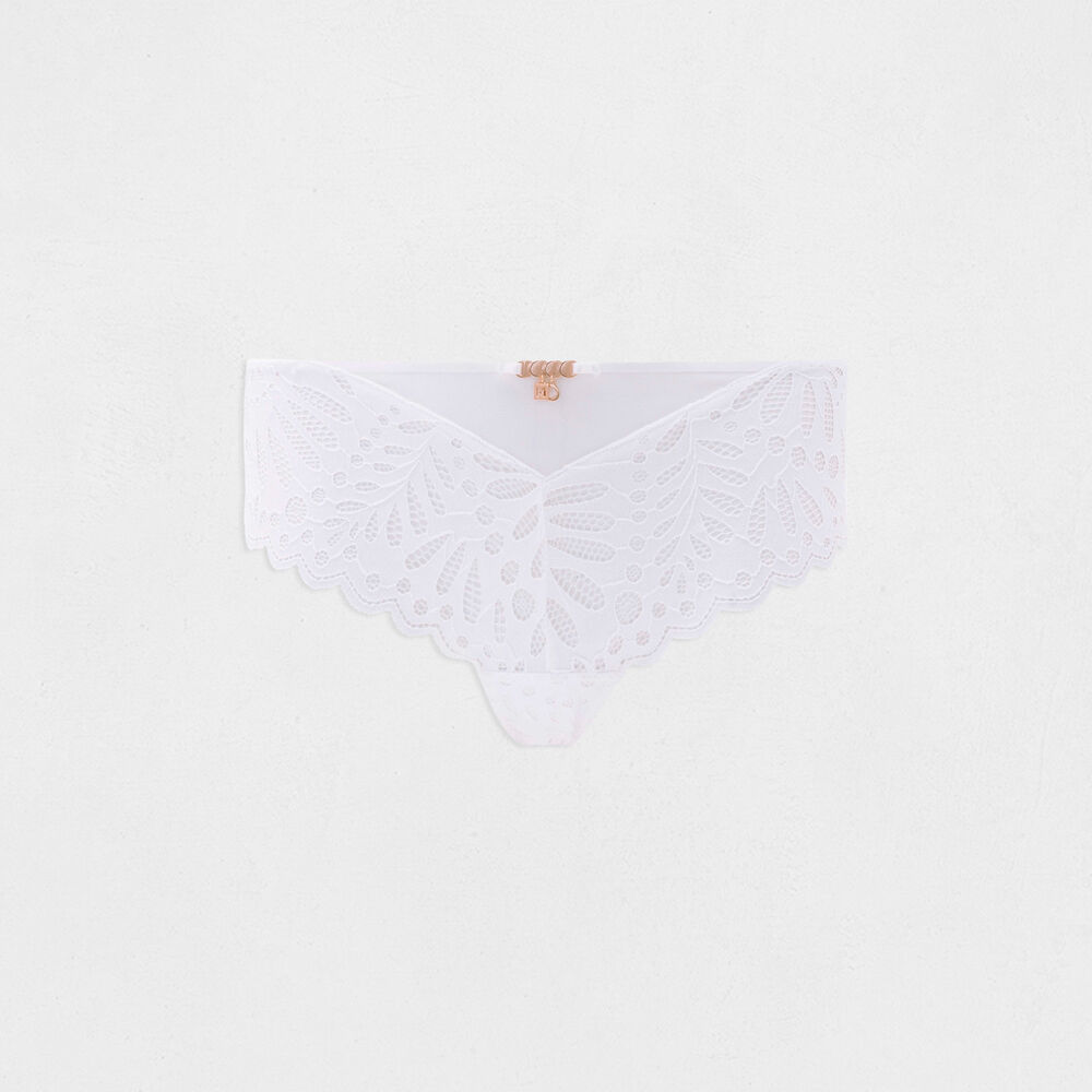 Shorty de encaje marfil mujer