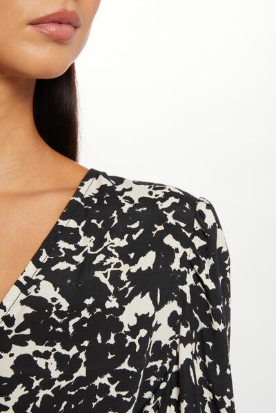 Vestido ajustado drapeado estampado multico mujer