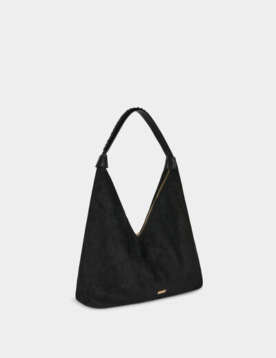 Bolso hobo de ante negro mujer