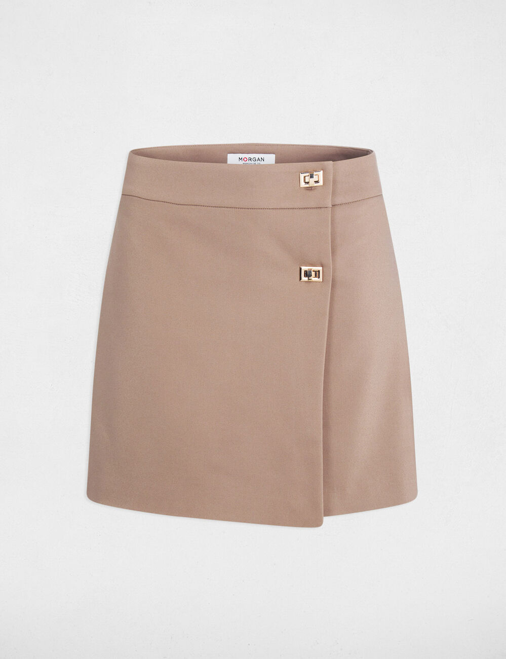 Falda pantal&oacute;n corto de cintura alta topo mujer