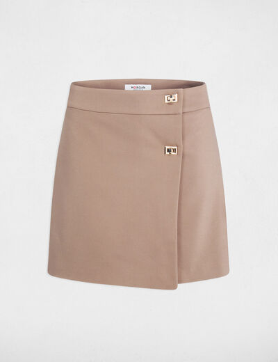 Falda pantal&oacute;n corto de cintura alta topo mujer