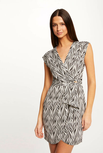Vestido ajustado estampado geométrico multico mujer