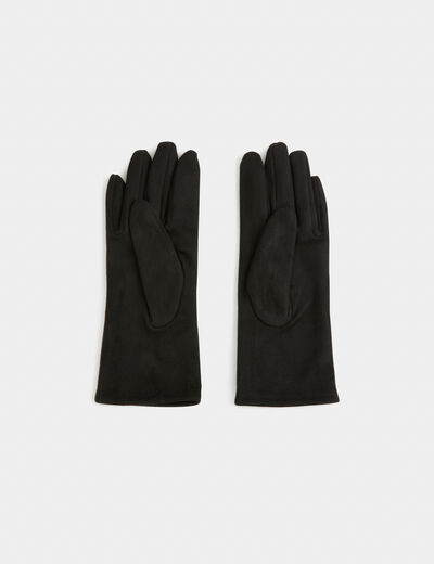 Guantes con strass negro mujer