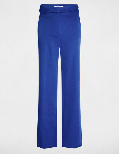 Pantalón recto holgado azul eléctrico mujer