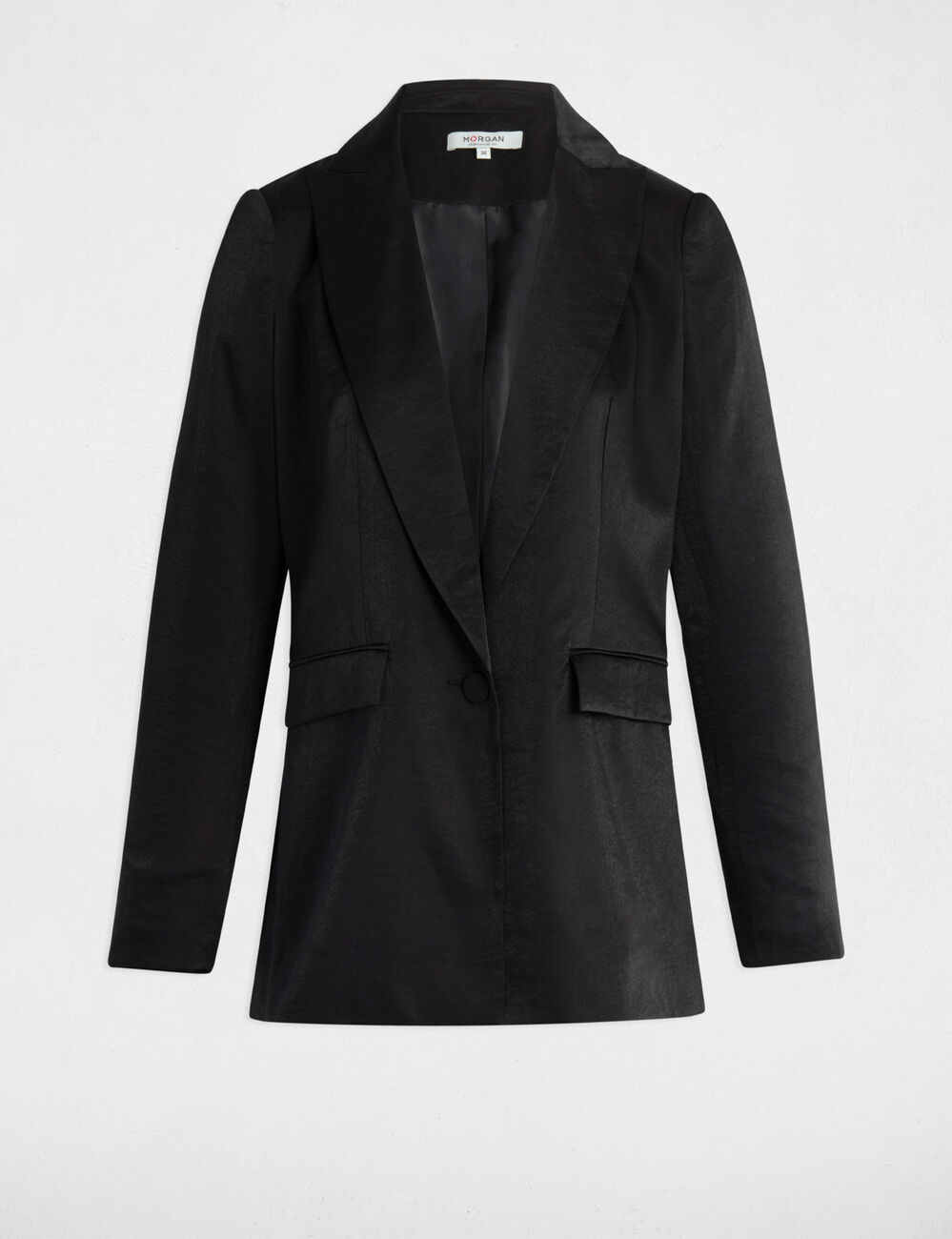 Americana de antelina negro mujer