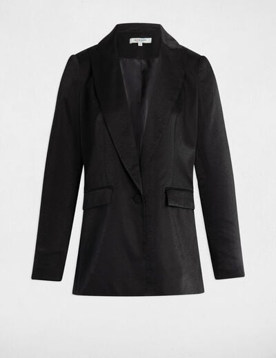 Americana de antelina negro mujer