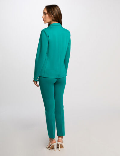 Americana corta azul turquesa mujer
