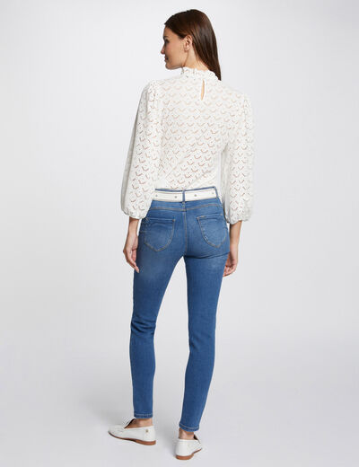 Vaquero slim talle estándar denim stone mujer
