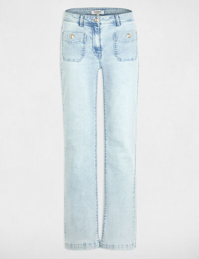 Vaqueros bootcut denim descolorido mujer
