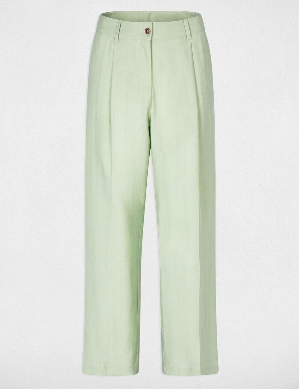 Pantal&oacute;n carrot de tiro alto verde pastel mujer