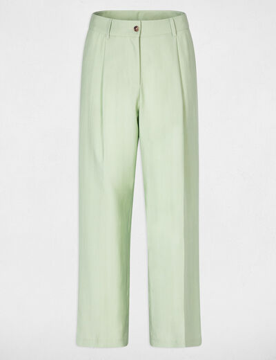 Pantal&oacute;n carrot de tiro alto verde pastel mujer