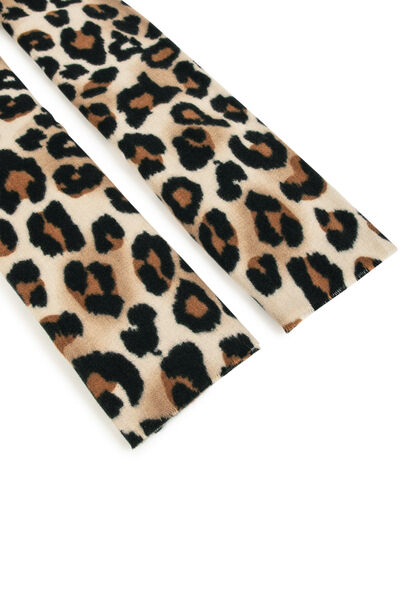 Bufanda con estampado de leopardo beige mujer