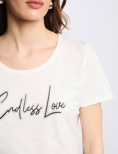 Camiseta con mensaje blanco mujer