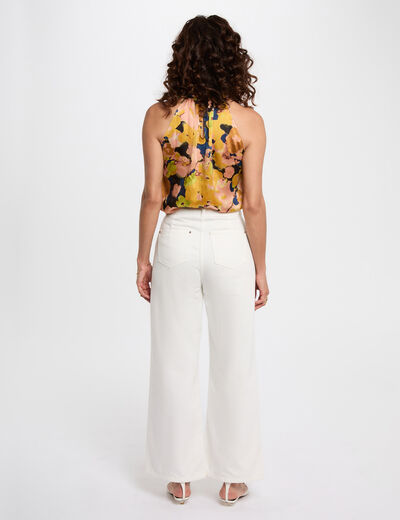 Top fluido de cuello alto multicolor mujer