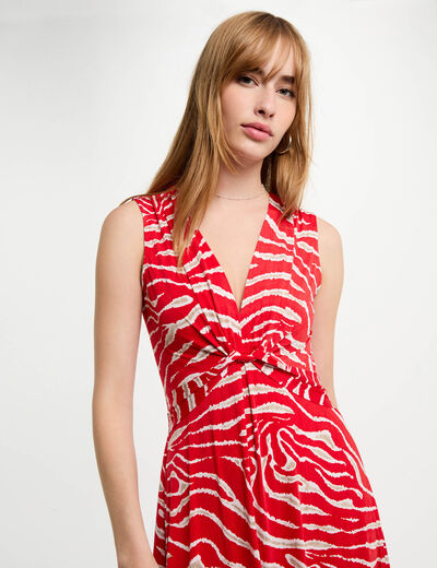 Vestido corto estampado multicolor mujer
