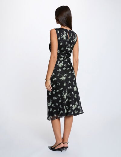 Vestido de encaje con cuello en V multicolor mujer