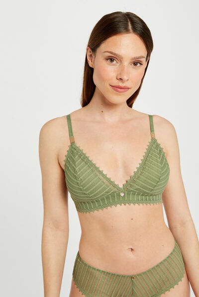Sujetador suave verde caqui mujer