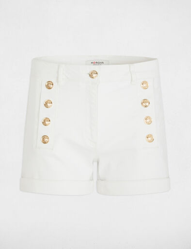 short vaquero con botones blanco mujer Short vaquero con botones blanco mujer