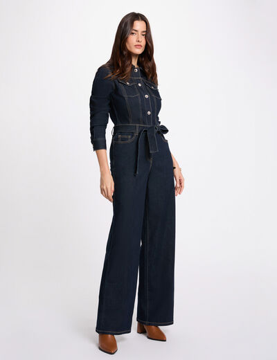 Mono vaquero ancho denim crudo mujer