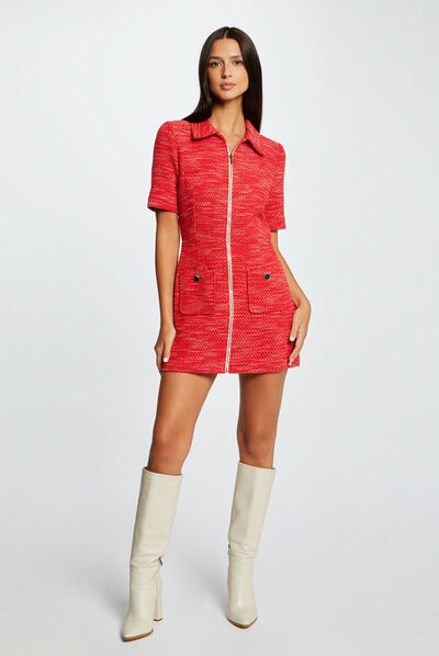Vestido entallado con cremallera multico mujer