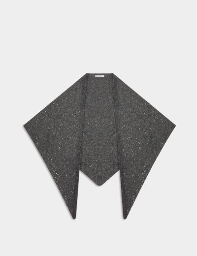 Pa&ntilde;uelo triangular gris moyen mujer