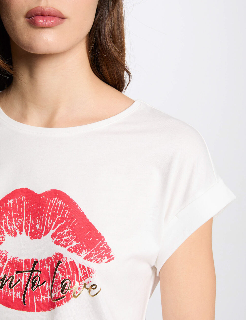Camiseta con mensaje blanco mujer
