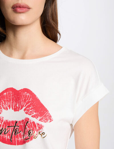 Camiseta con mensaje blanco mujer