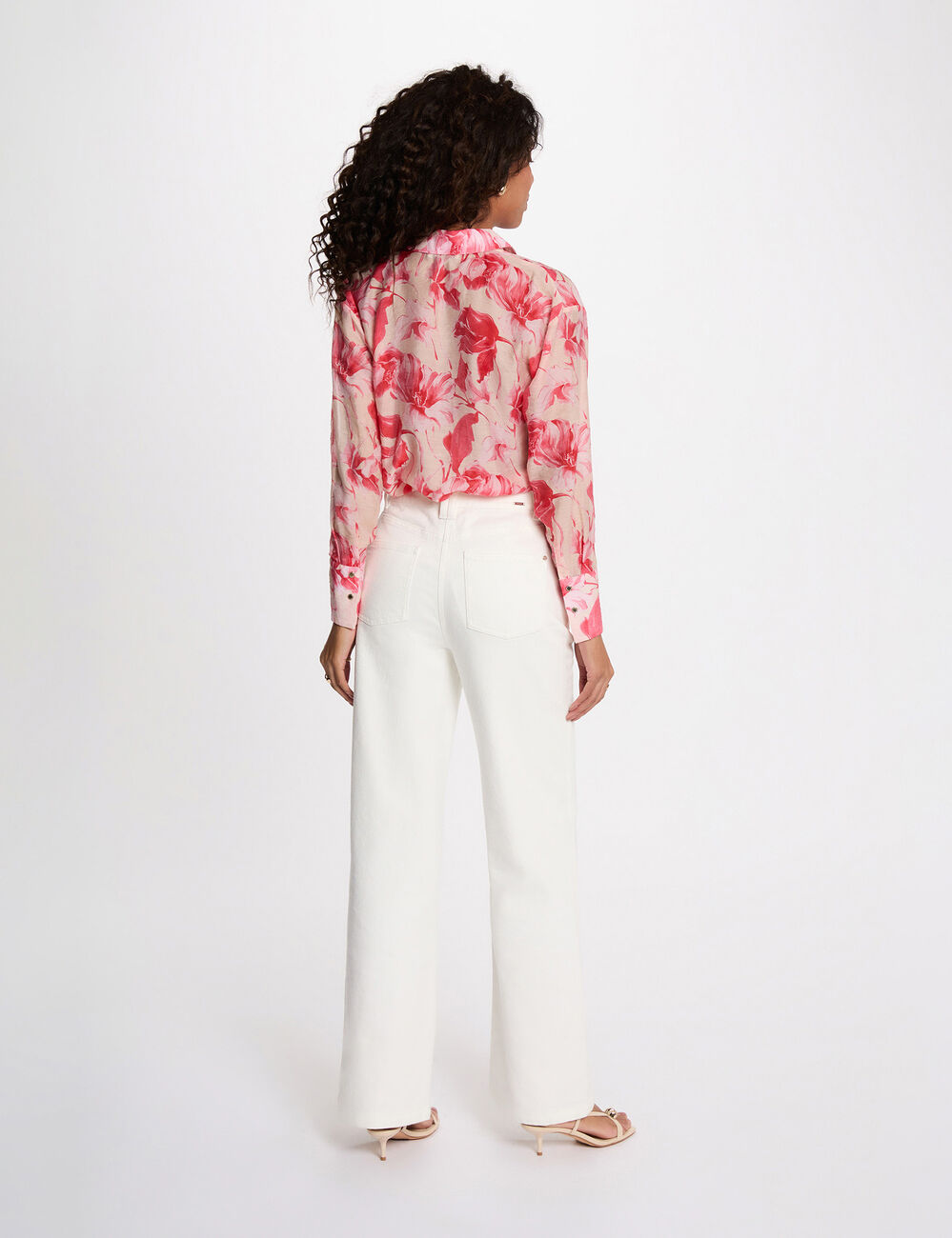 Camisa con cuello vuelto multicolor mujer