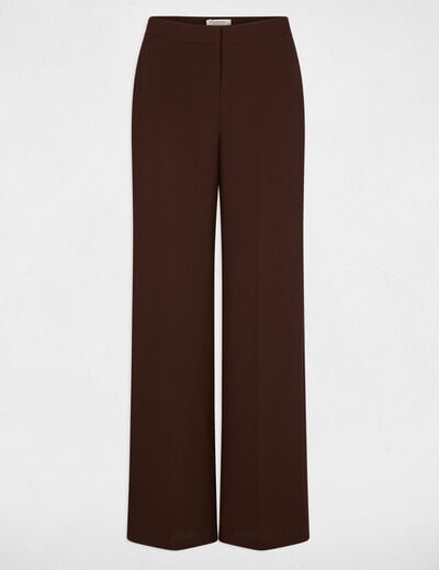 Pantal&oacute;n ancho y fluido marr&oacute;n oscuro mujer