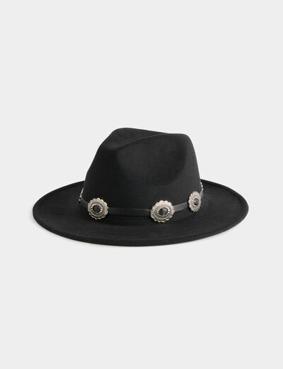 Sombrero detalles western negro mujer