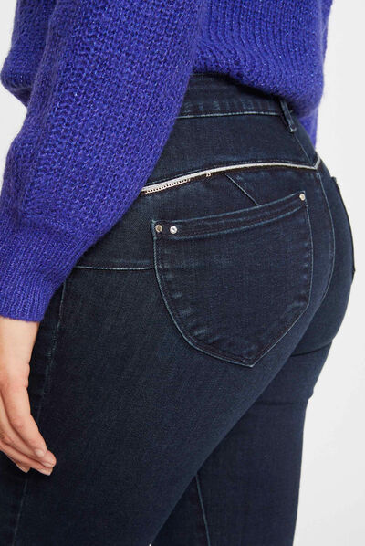 Vaquero slim con lentejuelas vaquero stone mujer