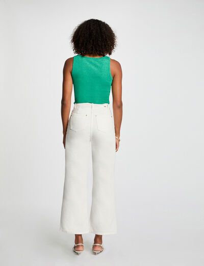 Top sin manga verde emeralda mujer
