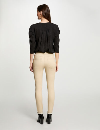 Camisa manga 3/4 negro mujer