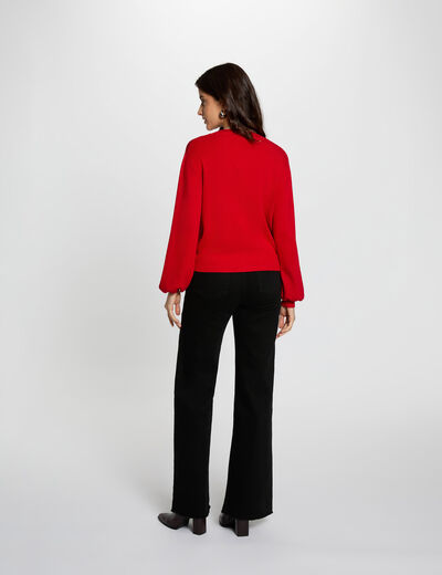 Chaleco ajustado cuello en v rojo mujer