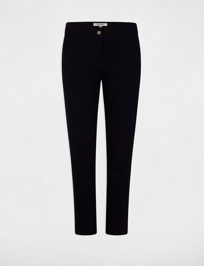 Pantalón cigarette con pinzas negro mujer