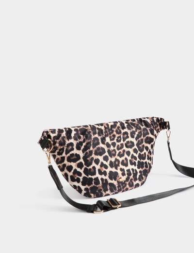 Riñonera estampado leopardo multicolor mujer