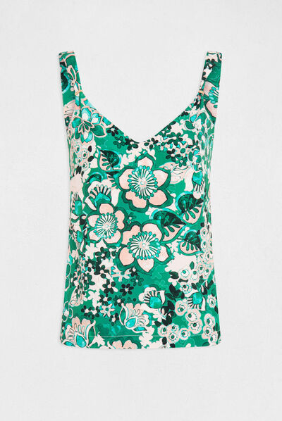 Blusa tirantes anchos estampado vegetal multico mujer