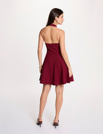 Vestido de punto evas&eacute; sin mangas burdeos mujer