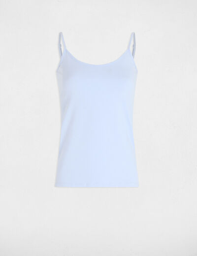 Top con tirantes finos azul cielo mujer