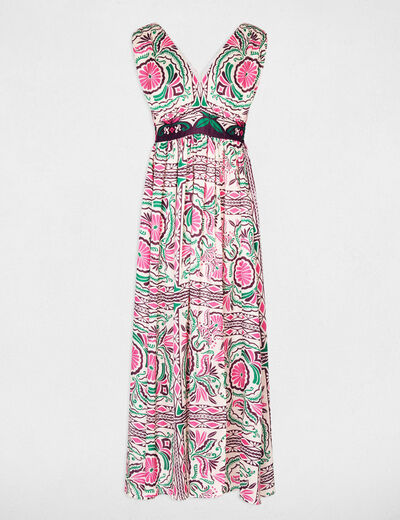 Vestido largo ajustado multicolor mujer