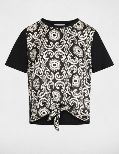 Camiseta cropped estampada blanco mujer