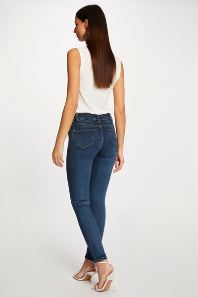Vaquero slim abotonado vaquero stone mujer