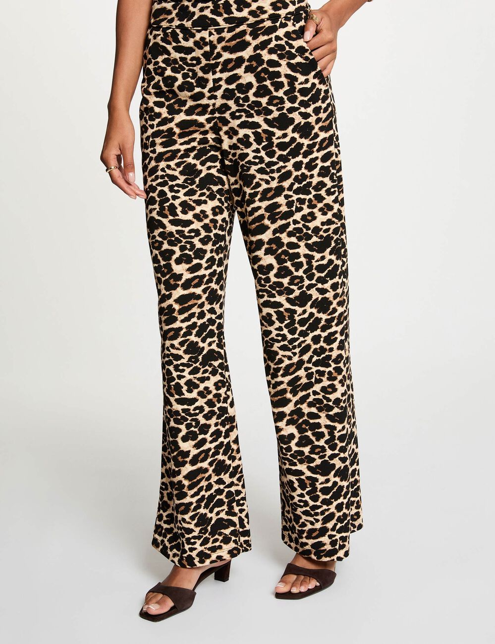Pantal&oacute;n recto estampado multicolor mujer