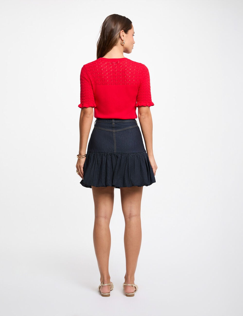 Jersey de mangas cortas rojo mujer