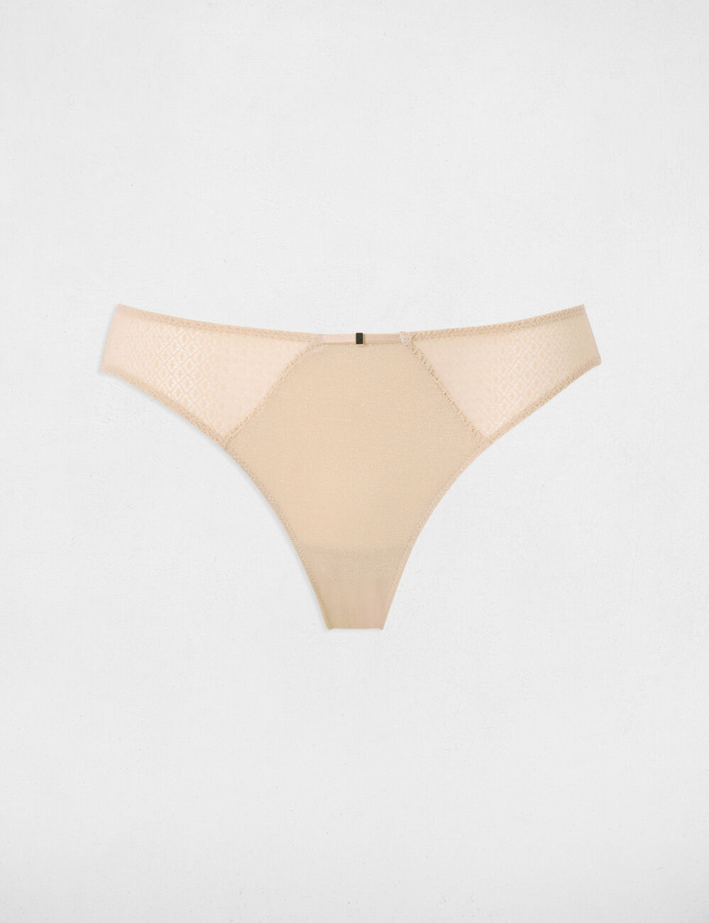 Braguita de encaje de tiro bajo beige mujer