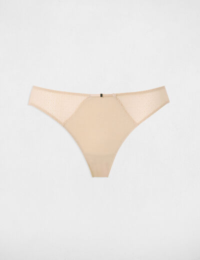Braguita de encaje de tiro bajo beige mujer
