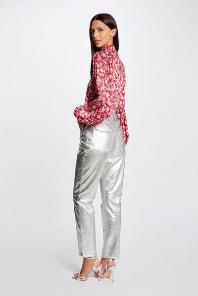 Blusa manga larga estampado floral multico mujer