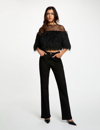 Vaquero bootcut con lentejuelas negro mujer