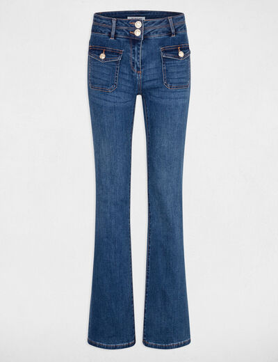 Vaquero boot-cut con bolsillos denim stone mujer