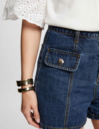 Short vaquero ajustado vaquero stone mujer